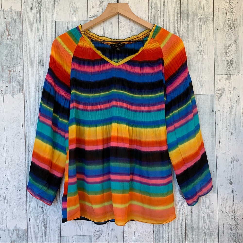 $1 Vintage colorful Blouse (XS) Melissa Paige